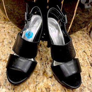 Impo adjustable strap heeled sandals.